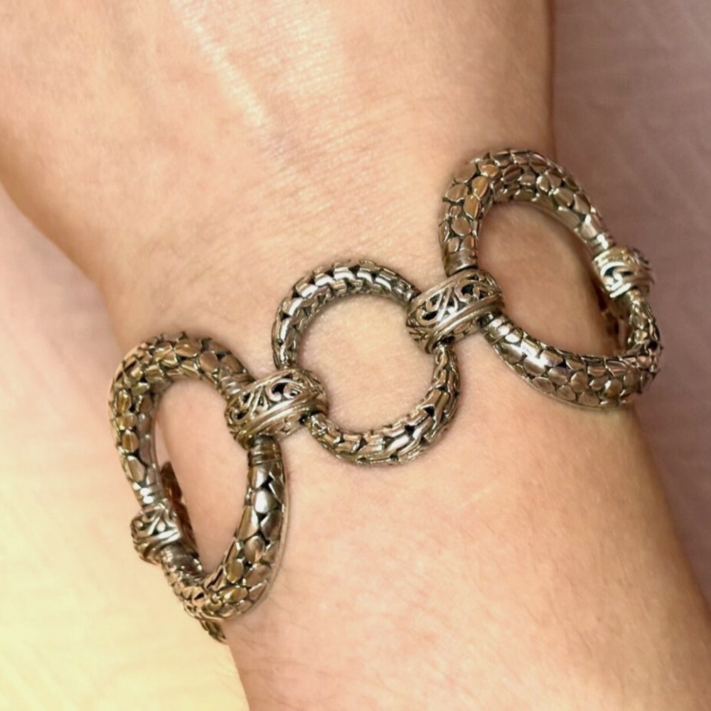 SARDA 925 STERLING SILVER BRACELET - Size 7 - Picture 8 of 10